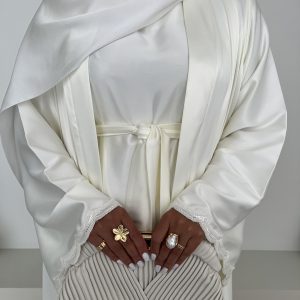 Abaya à nouer sans manches Ivoire