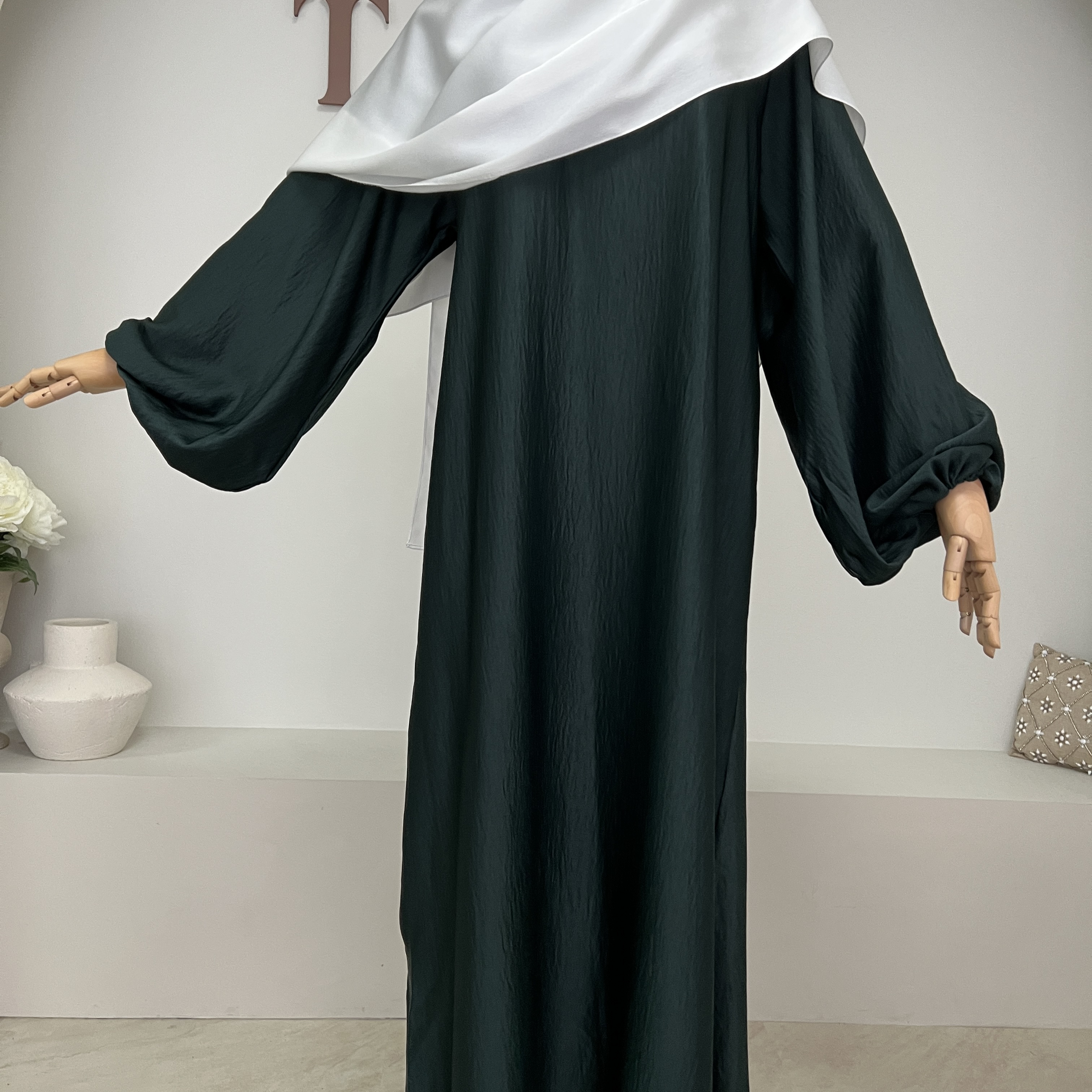 Abaya basique Vert Sapin – Image 3