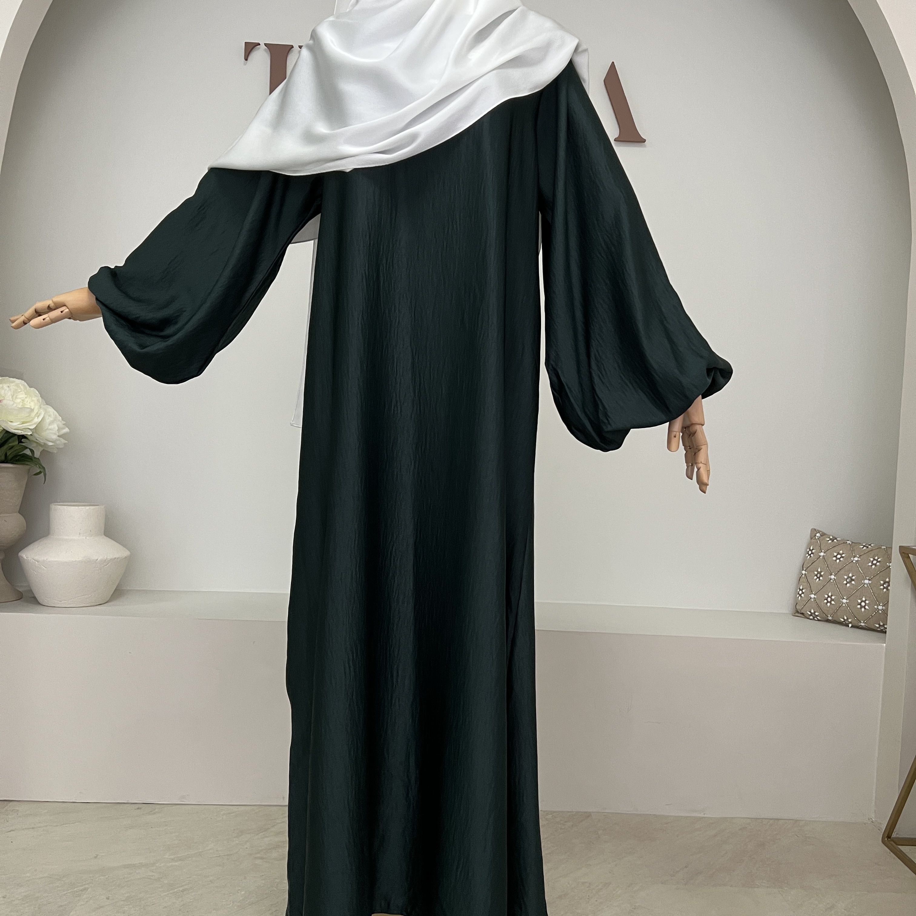 Abaya basique Vert Sapin – Image 4
