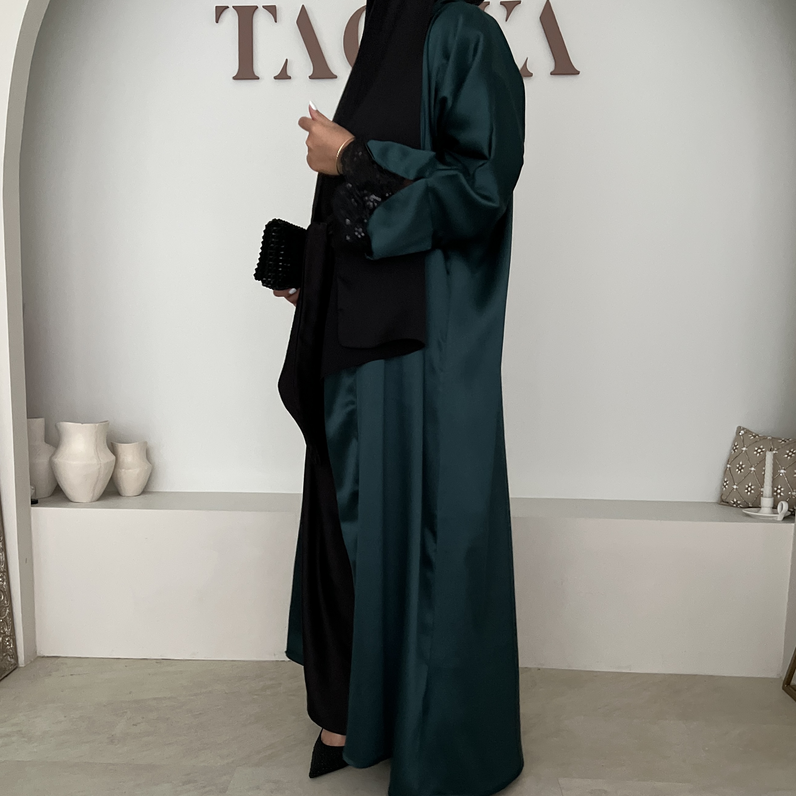 Kimono Vert Dentelé Noire – Image 5