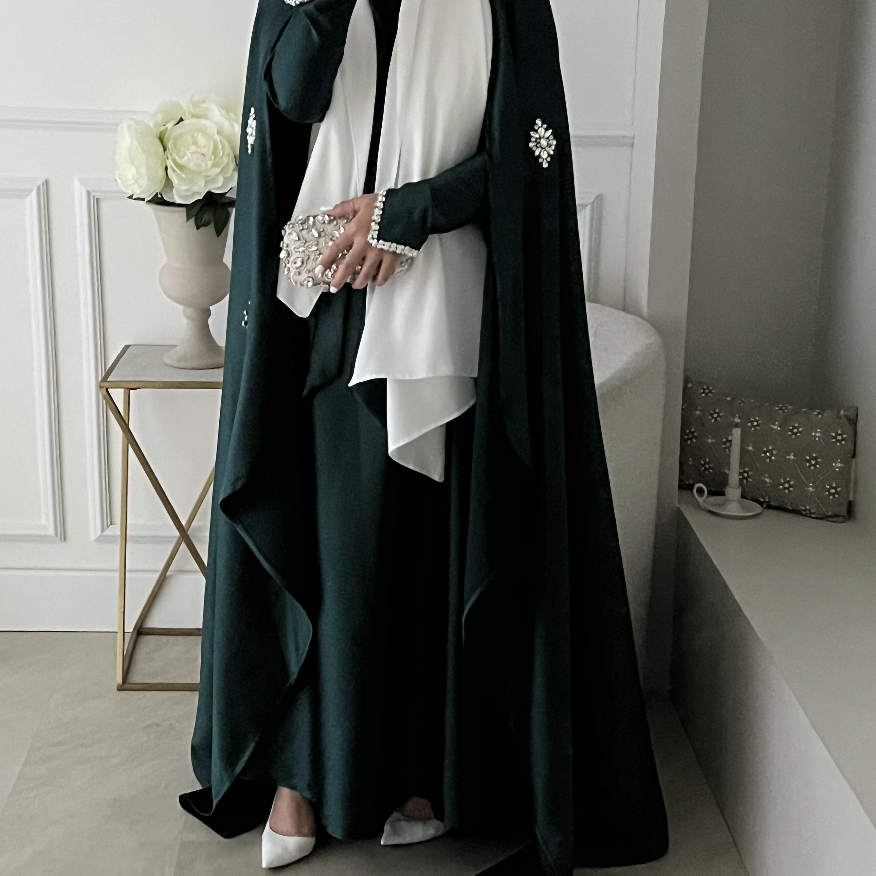 Abaya Cape Luxury Vert Profond – Image 3