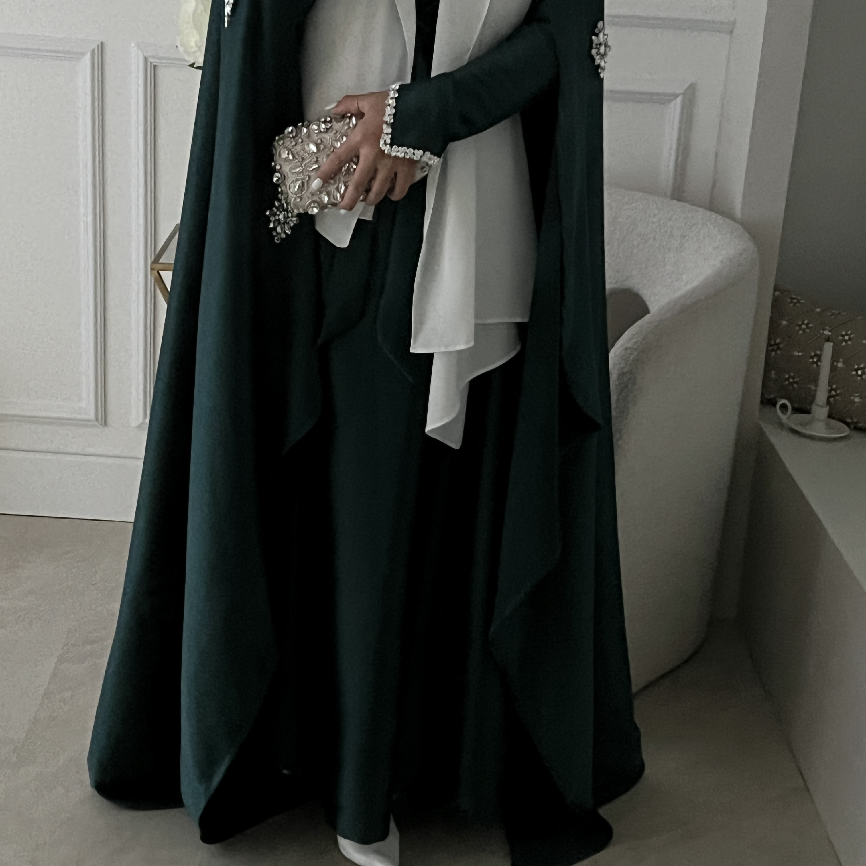 Abaya Cape Luxury Vert Profond – Image 4