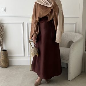 Ensemble Tunique Classy et Jupe à Nouer Camel et Chocolat