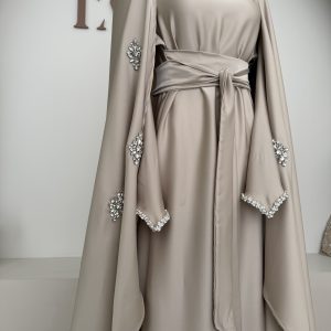 Abaya Cape Luxury Beige Taupe