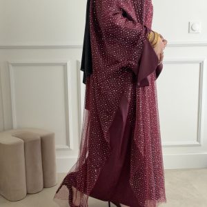 Abaya Faraasha Bordeaux à Tulle